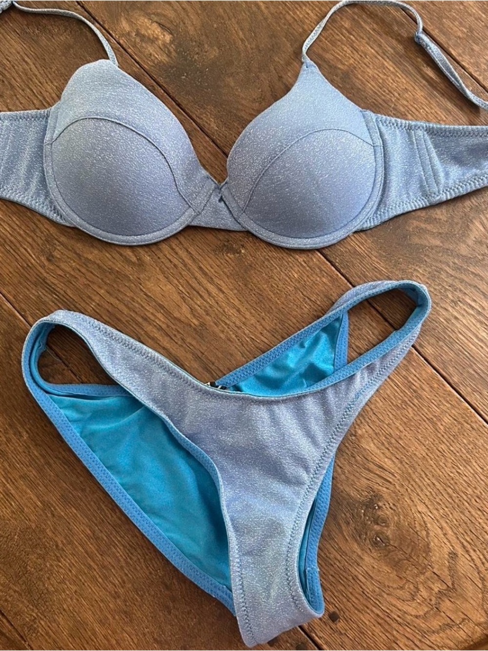 triangl bikini Shimmery Light Blue Two-Piece